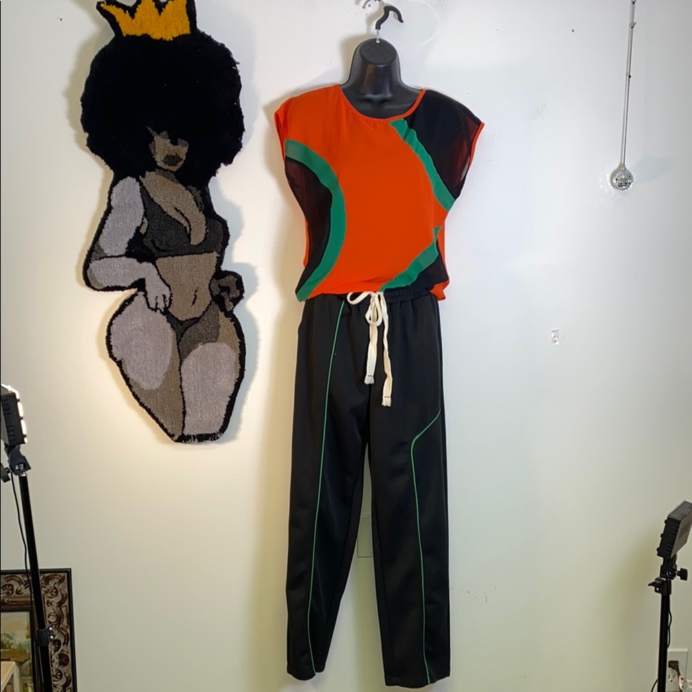 Orange and Black Track Pants for Active Comfort